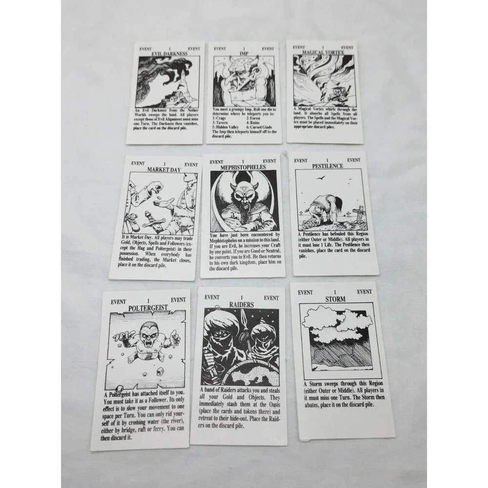 Set Of (104) Talisman 1st Edition Adventure Cards